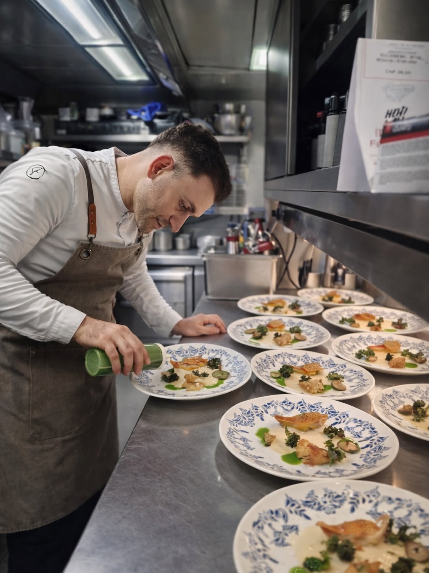 Chef Lesi plating dishes