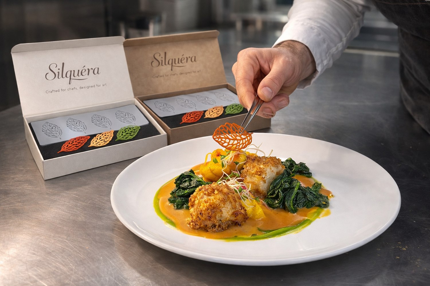 Chef plating a dish